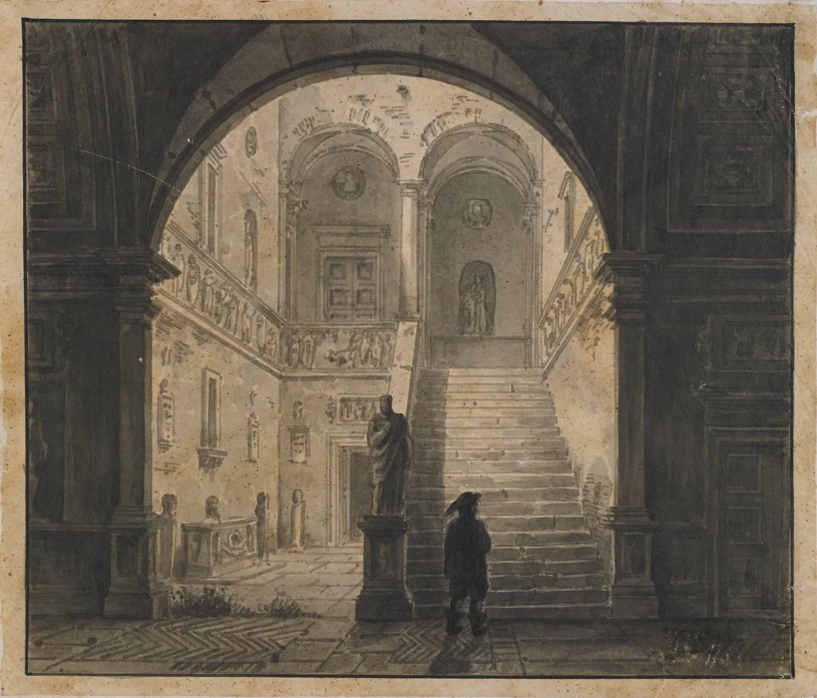 Scalinata con figura